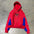 Foam printing Y2k clothing Spider web Red hoodie sweatshirt zipper warm Harajuku punk grunge Women Hip hop sweatshirt Hoodie